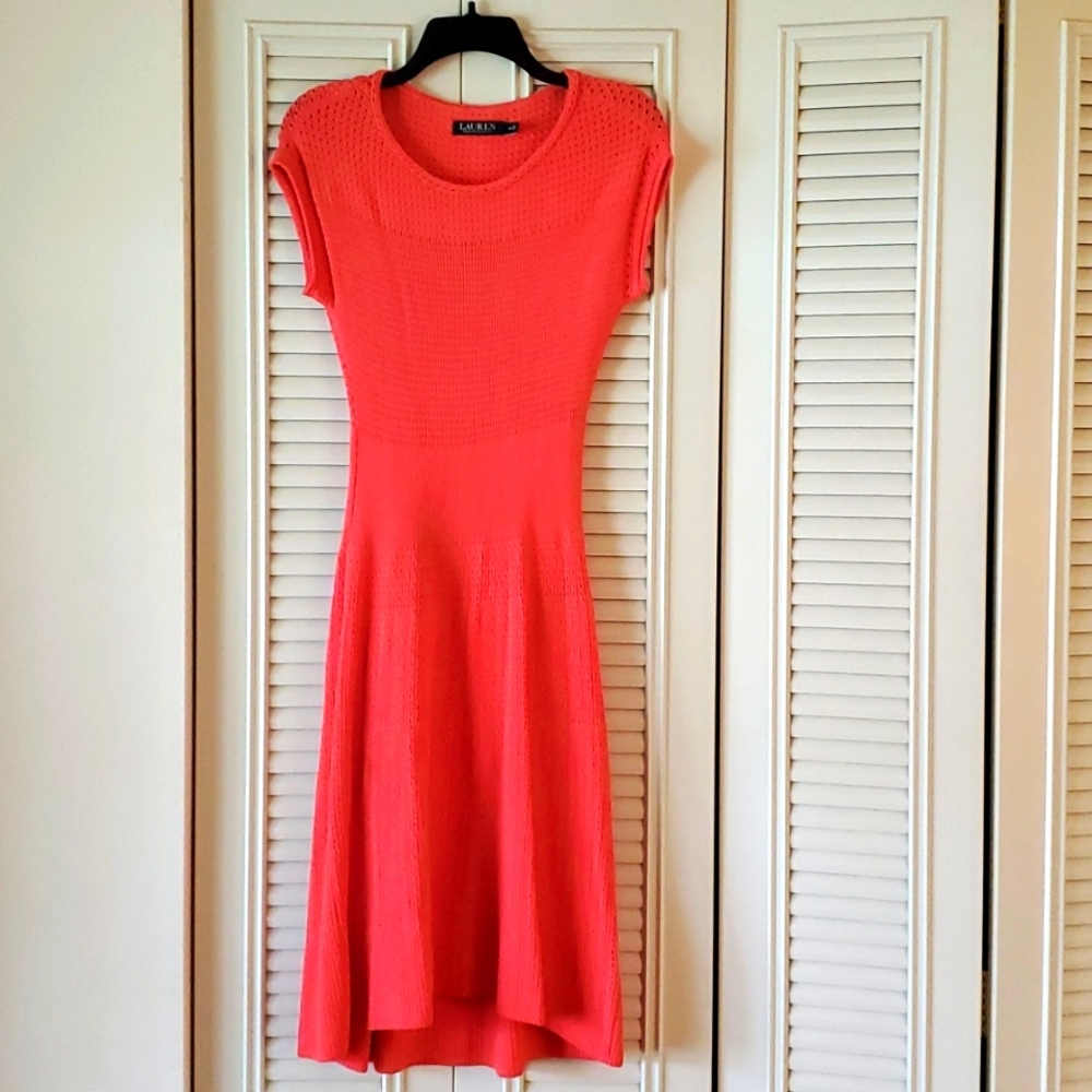 Orange knit dress